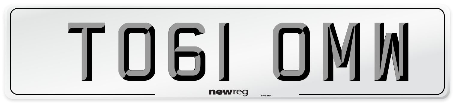 TO61 OMW Number Plate from New Reg